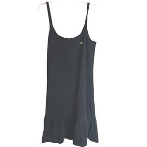 Lacoste Womens Black Pique Ruffle Hem Sleeveless Mini Dress Size 38 F4811